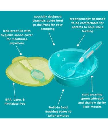 Vital Baby Nourish Scoop Feeding Set with Weaning Spoon | Baby Led Weaning Bowl & Spoon | Leak-Proof & BPA Free - Buy Online on GoSupps.com