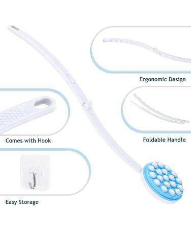 Upgrade Body Lotion Applicator with 19 Massaging Rollers and Long Handle - Shower Scrubber for Women and Men | Globalstore - Buy Online on GoSupps.com