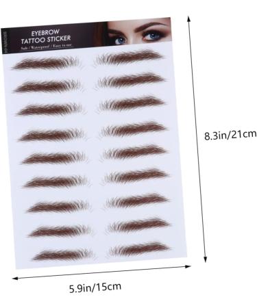 Angoily 4pcs Eyebrow Stickers Waterproof Makeup False Eyebrows for Women 6d Hair-like Eyebrows Stickers 4d 21x15cm Brown - Buy Online on GoSupps.com