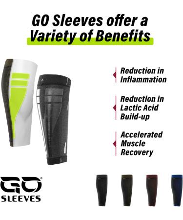 Buy GO Calf Lower Leg Kinesiology Compression Sleeve - Blue XL Pair | Ultimate Support for Injury Recovery & Performance - Buy Online on GoSupps.com