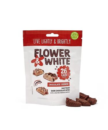 Flower & White Chocolate Crunch Bites | Only 26 Calories per Bite | Made For Sharing | Low-Calorie | Vegetarian & Gluten-Free | Fair Trade & 100% Plastic Free | No Additives or Nasties - 1 x 75g