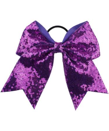 10 Pieces Dark Violet Girls Elastic Hair Ties - Shiny Sequin Cheer Hair Bands for Cheerleaders' Outfits - Buy Online on GoSupps.com