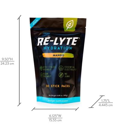 REDMOND Re-Lyte Hydratio Lot de 30 paquets de poudre lectrolyte pour boisson (Mango) - Buy Online on GoSupps.com