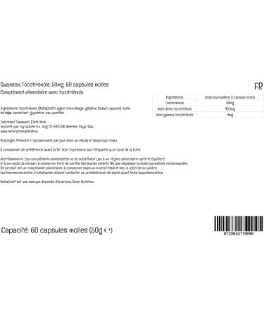 Swanson Tocotrienols Vitamin E 60 Softgels | Highly Dosed, Lab-Tested, Gluten-Free, Non-GMO - Buy Online on GoSupps.com