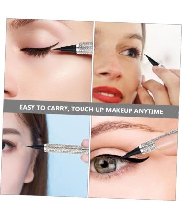 BIUDECO Liquid Eyeliner Cosmetic Eyeliner Pen Cosmetics Tool Eye Cosmetic Pen Gel Pu Sticker Drill Silver - Buy Online on GoSupps.com