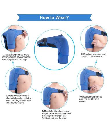 Rotator Cuff Shoulder Brace Support - Unisex, Blue, L/XL (Chest 38-51in) - Buy Online on GoSupps.com