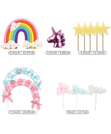 Unicorn Cake Toppers Rainbow Party Decorations Unicorn Cake Decorations for Kids Birthday Baby Shower Wedding Party Supplies Multicolor-b - Buy Online on GoSupps.com