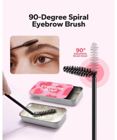 Long Lasting Waterproof Meto Eyebrow Soap Kit - 2 Count Brow Soap with Brushes for 3D Brow Styling - Clear Setting Gel Included - 1.06 Ounce Pack - Buy Online on GoSupps.com