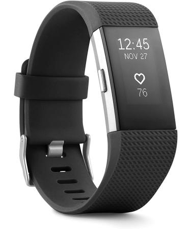 Charge 2 Superwatch Wireless Smart Activity and Fitness Tracker + Heart Rate and Sleep Monitor Smart Wristband(US Version) Black Small (5.5-6.7 Inch)