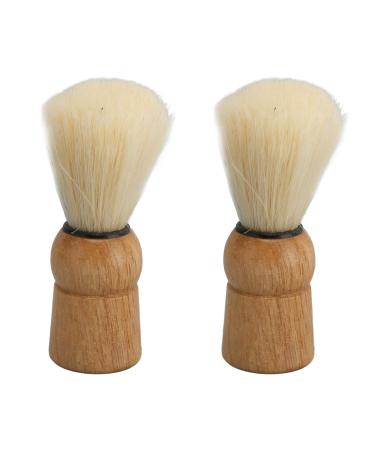 2 pieces of handmade razor brush for men professional synthetic beard brush with wooden handle practical beard care shaving squeeze for removal of residues facial care tool f