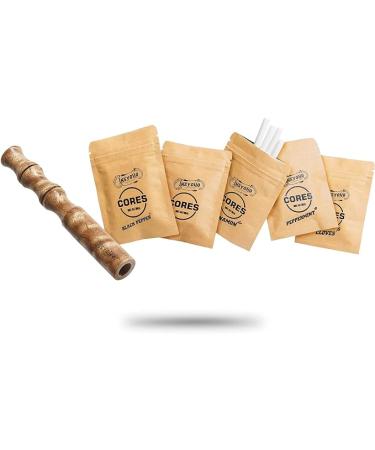INSYOHO Quit Smoking Wooden Vapour Less Inhaler with 4 Nicotine Free Flavored Core Essential Oil Aromatherapy Diffuser to Help - Limited Golden Camphor 