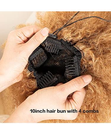 Buy Afro Puff Hair Bun Drawstring Ponytail - 10 Inch Human Hair Clip In Extensions #30 | International Shipping Available - Buy Online on GoSupps.com