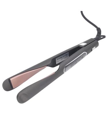 Hair Straightener Curling Iron LCD Display 2 in 1 Hair Flat Iron Straightener Reduce Split Ends 360 Degree Rotating Cable for Home (US Plug)