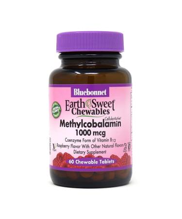 Bluebonnet Nutrition EarthSweet Chewables Methylcobalamin Natural Raspberry Flavor 1000 mcg 60 Chewable Tablets