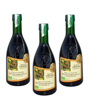 Pumpkin Deimel Styria/Austria - savings offer 3 x 500 ml original Styrian organic pumpkin seed oil G.G.A.- 3 x 500ml organic annually