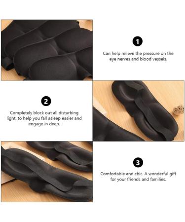 Healifty 3D Contoured Cup Sleeping Eye Mask 4pcs for Women Men - Black Blindfold with Elastic Strap for Night Eye Patch - Block Out Light and Improve Sleep - Buy Online on GoSupps.com
