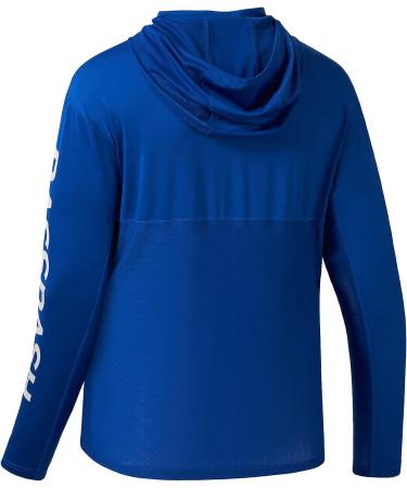 BASSDASH UPF 50+ Men's UV Sun Protection Long Sleeve Fishing Hoodie - Royal Blue/White, Medium - Buy Online on GoSupps.com