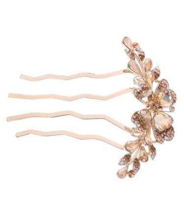 Beatifufu Hair Comb Bride Hair Accessories Hair Side Comb Rhinestone Clips Rhinestone Hair Clips Hair Accessories for Women Rhinestone Side Comb Tiara Metal Hair Piece Women's Korean Version