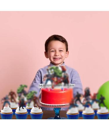 Avengers Cake Decorations- Pre-cut Cupcake Toppers - Stand-up Wafer Cake Decorations 25 Pcs Super Hero Cake Topper Cake for Decorations Supplies for Birthday Cake Decorations - Buy Online on GoSupps.com