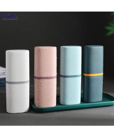 Digjobk Portable Travel Toothbrush Mug & Wash Cup - Light Gray Toothbrush Storage Case for Camping & Outdoor Use - Buy Online on GoSupps.com