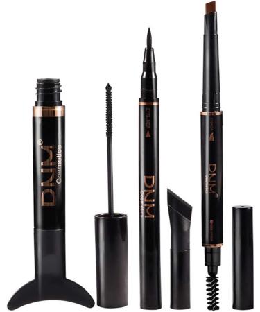 Eyeliner and Mascara Set - Eyeliner Eyebrow Pencil Eye Makeup Set | Eyeliner and Mascara Set Create Natural-Looking Professional Eye-Makeup Highly Pigmented Instantly Lengthen Eyelashes 02# - Buy Online on GoSupps.com