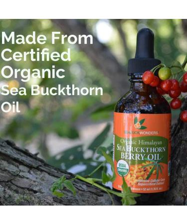Seabuck Wonders Organic Himalayan Sea Buckthorn Berry Oil - 1.76 fl oz | Natural Moisturizer & Skin Benefits - Buy Online on GoSupps.com