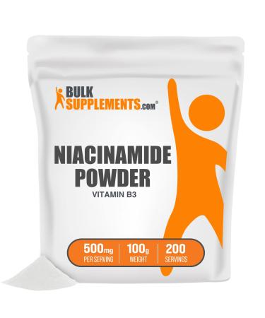BulkSupplements.com Niacinamide Powder - Vitamin B3 Supplement - Niacinamide 500mg - Niacinamide Supplement - B3 Vitamins - B3 Powder - Nicotinamide Supplement (100 Grams - 3.5 oz) 3.52 Ounce (Pack of 1)