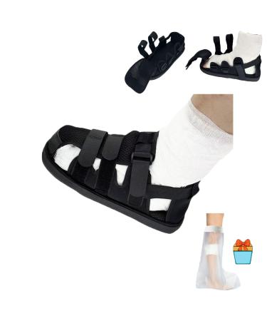 Medical Open Toe Cast Shoes Adjustable Post-Operation Shoes Medical Walking Shoes with Adhesive Straps for Sprained Foot Broken Ankle Toes for Left and Right Foot(XL) X-Large
