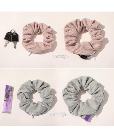 Hair Scrunchies With Zipper Hidden Pocket Storage Fabric Cloth Hair Ties Elastic Pocket Hair Ties Large Ponytail Holder Hair Bow Elastics Bands Scrunchy for Women Girls Daily Party Hair Accessories - Buy Online on GoSupps.com