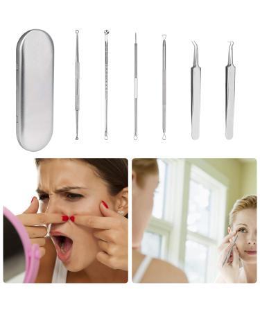 Blackhead Remover Set - 6 Pcs Comedone Squeezer & Acne Pimple Blemish Extractor Tools for Clear Skin - Buy Online on GoSupps.com
