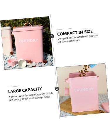COOLHIYA 1pc Washing Storage Sealing Storage Case Laundry Room Trash Can Iron Pink - Buy Online on GoSupps.com