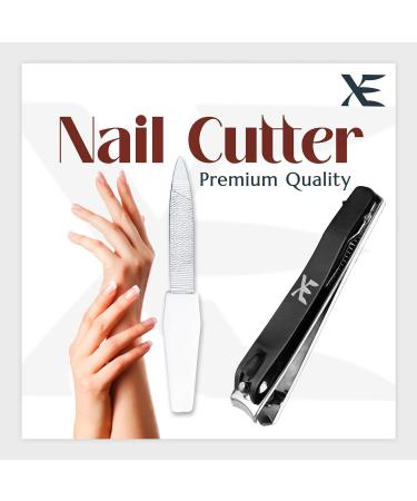 XE Nail Clipper with Disposable Nail File Stainless Steel Nail Cutter for Thick Fingernails and Toenails Wide Jaw Nail Clipper Set for Men and Women - Buy Online on GoSupps.com