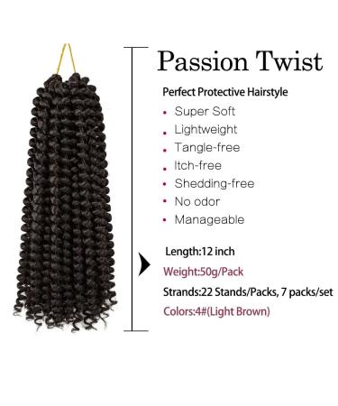 Passion Twist Hair - 7 Pack 12 Inch Crochet Braids for Bohemian Styles | Yddm Synthetic Hair Extensions - Water Wave Texture - Buy Online on GoSupps.com