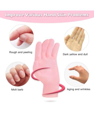 Ninnyi 2 Pairs Moisturizing Silicone Glove Socks Women Set Foot Spa Gel Pedicure Silicone Socks for Dry Cracked Feet Calluses Foot Care Pink Anti Slip Aloe Socks - Buy Online on GoSupps.com