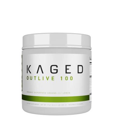 Kaged | Lemon | Organic Superfoods and Greens Powder Outlive100 with Apple Cider Vinegar  Antioxidants  Adaptogen  Prebiotics (30 Servings) Super Greens Powder (Lemon)
