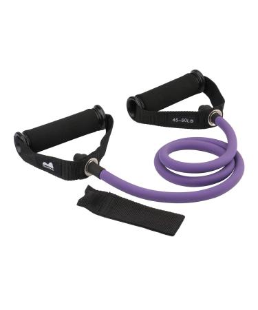 REEHUT Resistance Bands exercise band Resistance Band with Handles Door Anchor and Manual for Resistance Training Physical Therapy Home Workouts Fitness Pilates Boxing Strength Training 7-Purple (45-50 lbs.)