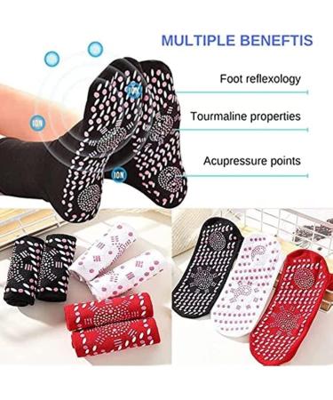 AGSTA Tourmaline Magnetic Slimming Health Socks - 6 Pairs | Unisex Self-Heating Hyperthermia Socks | Red - Buy Online on GoSupps.com