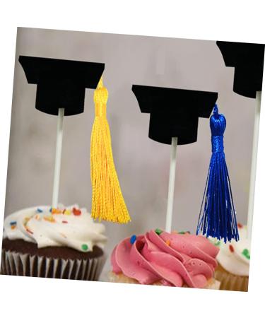 Artibetter 12pcs Graduation Season Card Student Gifts Fringe Trim Mini Top Hat Graduation Party Hat Topper Cupcake Toppers Diploma Cupcake Picks Graduation Party Caps Topper Finished Product Yellow 10X3.8X3.8CM - Buy Online on GoSupps.com