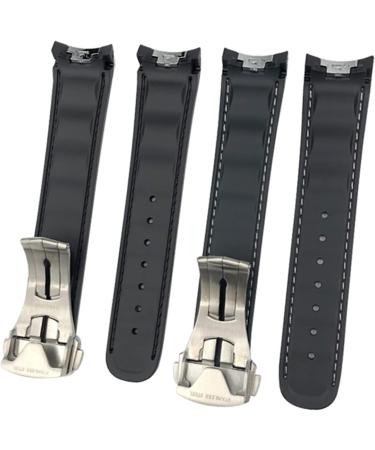 KKFAUSE Rubber Watch Bracelet for Omega Seamaster 300 Aqua Terra Speedmaster | 19mm & 20mm Black Orange Silicone Wrap - Buy Online on GoSupps.com