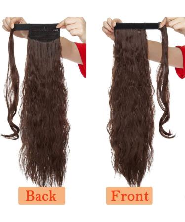 20 Synthetic Wrap Around Ponytail Hair Extension - Corn Wave Medium Brown - Buy Online on GoSupps.com