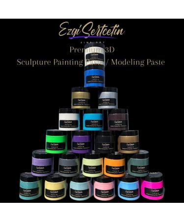 3D Sculpture Painting Paste 6 oz (Metallic White) - Ready to Use Decorative Plaster for Artwork, Stencil, Flowers, Art Relief - Buy Online on GoSupps.com