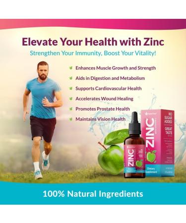 Healeaf Drops Advanced Zinc with Vitamin C Non-Alcoholic Zinc Supplements - Organic Apple Flavor Sugar Free Gluten-Free Non-GMO Vegan & Paleo-Friendly Zinc Glycinate Supports Immune Support Skin Nail Hair Energy Supplement & Metabolism & Imune Booster for - Buy Online on GoSupps.com