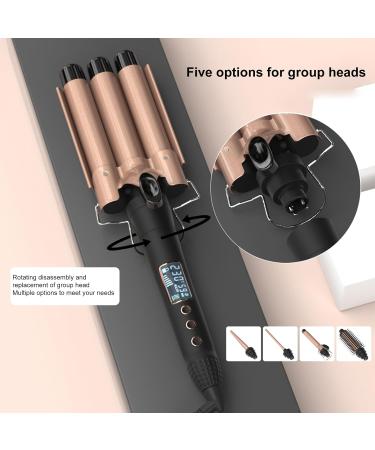 5 in 1 Curling Iron Set - Fast Heating Ceramic Curling Wand with 3 Barrels Hair Crimper & Comb Adjustable Temp for Perfect Curls - Buy Online on GoSupps.com