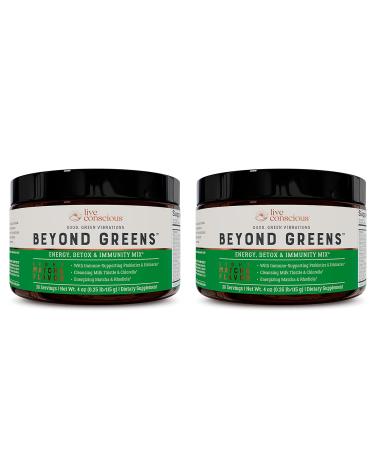 Beyond Greens Concentrated Superfood Powder - Matcha Flavor w/Chlorella, Echinacea, & Probiotics for Immune Support & Energy | by LiveWell - 30 Servings (2-Pack) 4 Ounce (Pack of 2)