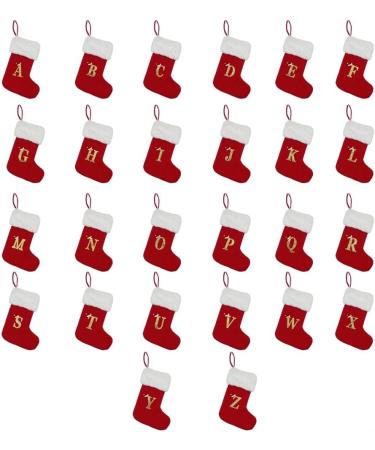 Buy Christmas Knitted Stockings | Embroidered Monogram Red Socks | Ideal Gift Bag for Holidays - Buy Online on GoSupps.com