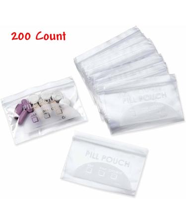 200 Piece Resealable Zipper Locking Pill Pouches | Daily AM PM Travel Medicine Organizer with Clear Write-On Labels for Vitamins & Medications - Buy Online on GoSupps.com