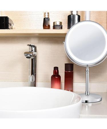 jumbans 1Set 10X LED Mirror Rechargeable Make Up Mirror Magnification Cosmetic Mirror 2 Side Brightness with 3 Colors C - Buy Online on GoSupps.com