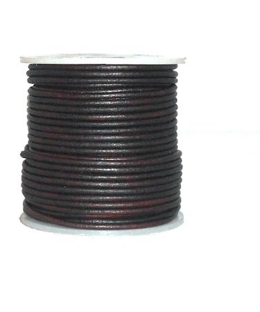 Cords Craft 1mm Round Leather Cord | 20m Roll for Jewelry Making, Bracelets, Necklaces, Hair Accessories, Beading, DIY Projects | Dark Brown Distress - Buy Online on GoSupps.com