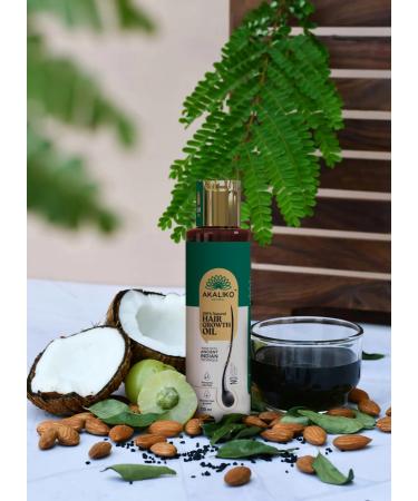 AKALIKO NATURAL Hair Growth Oil for Hair Fall Control & Regrowth | 5 Natural Ingredients - Black Cumins, Avla, Coconut, Almonds & Curry Leaves | 120ml - Buy Online on GoSupps.com