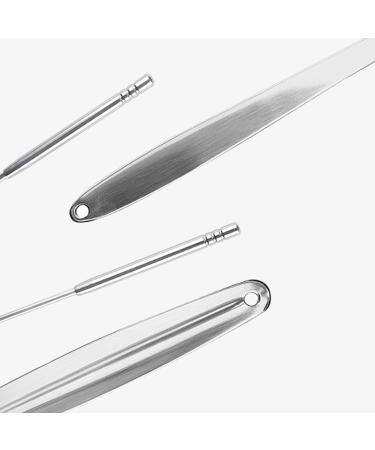 Buy Tongue Brush & Cleaner Set | Improve Dental Health & Fresh Breath | U-Shaped Tongue Scraper for Adults & Children - Silver 3-Piece Set - Buy Online on GoSupps.com